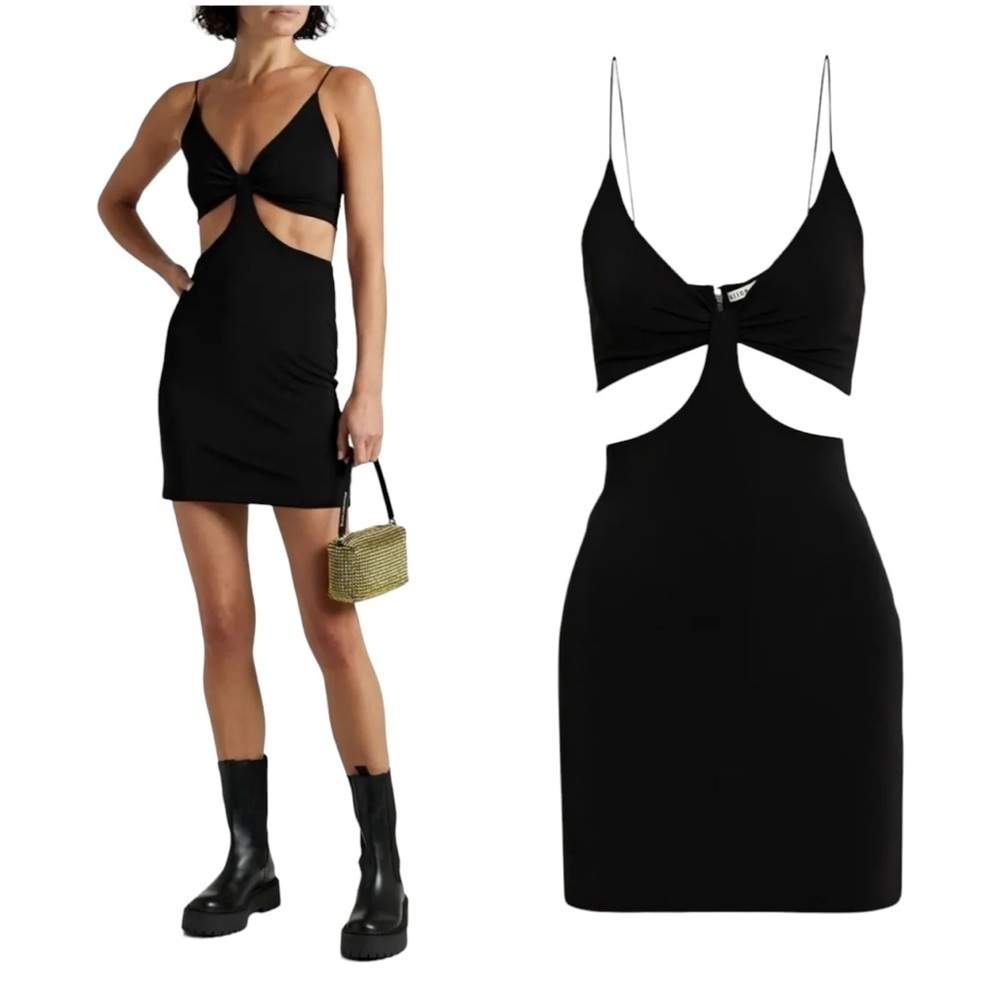 NWT ALICE + OLIVIA Black Mini Cut Out Party Dress Size 4